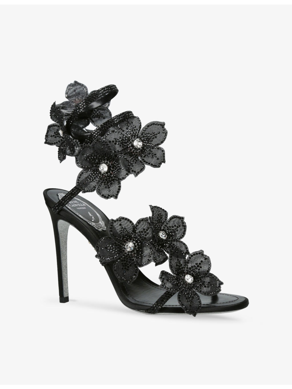 Floral Cleo 105 Satin Heeled Sandals - 3