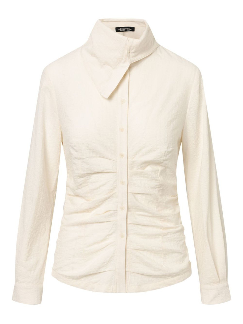 gathered button-up shirt 1