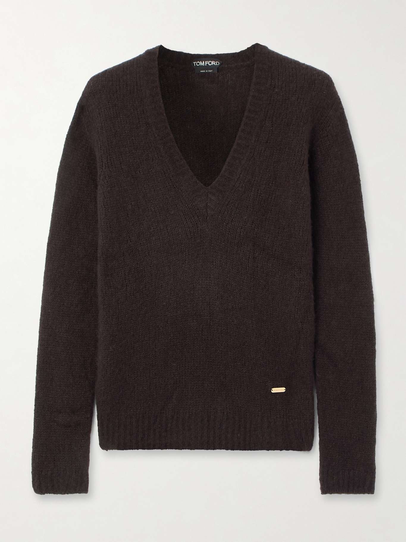 Cashmere and silk-blend sweater Brown - 1