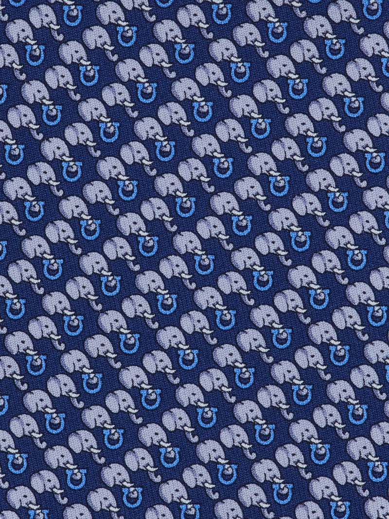 FERRAGAMO Elephant print silk tie outlook