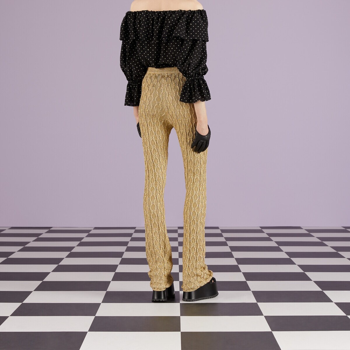 Chunky cable knit viscose pant - 6