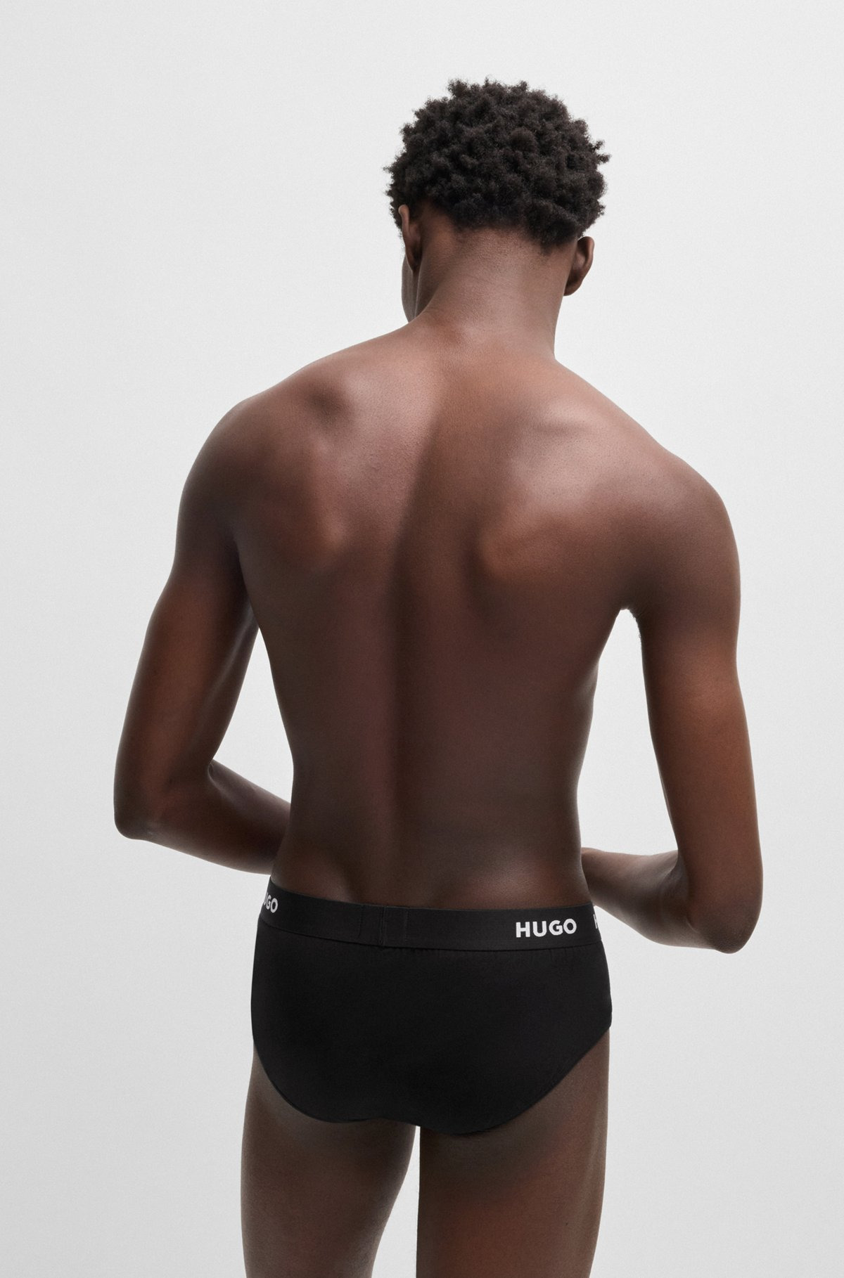 THREE-PACK OF STRETCH-COTTON BRIEFS WITH LOGO WAISTBANDS - 3