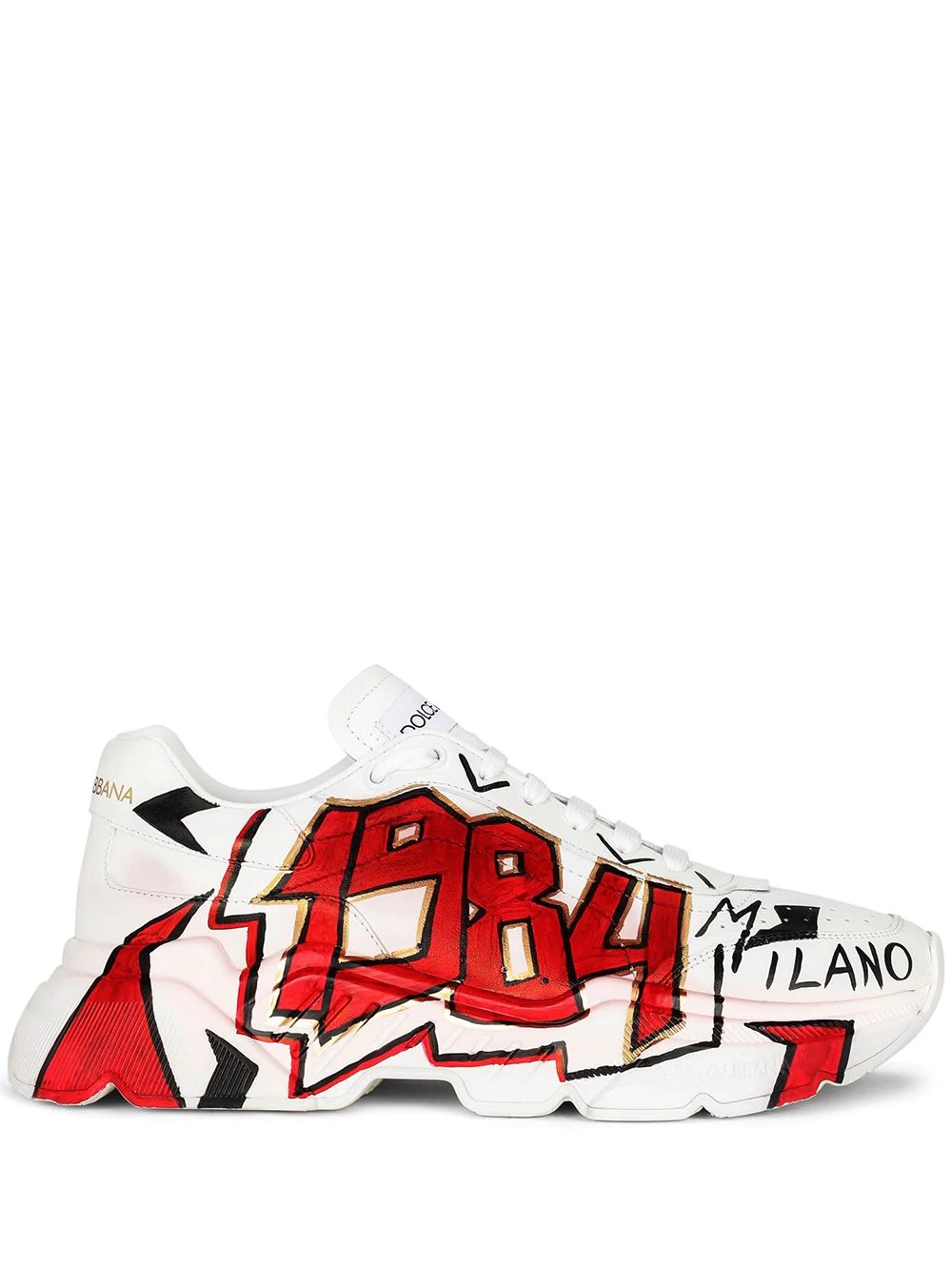 graffiti print chunky sneakers - 1