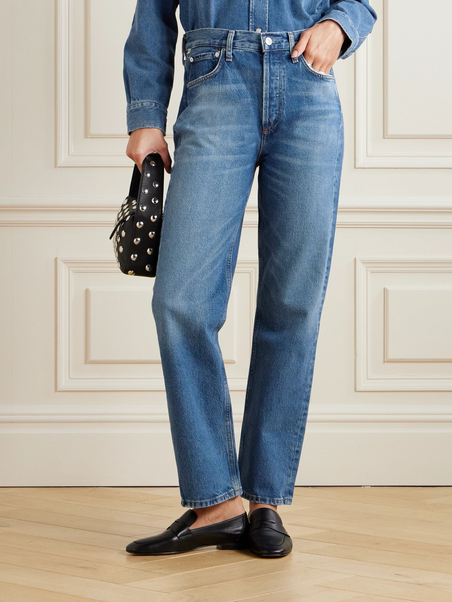Blaine high-rise straight-leg jeans Mid denim - 3