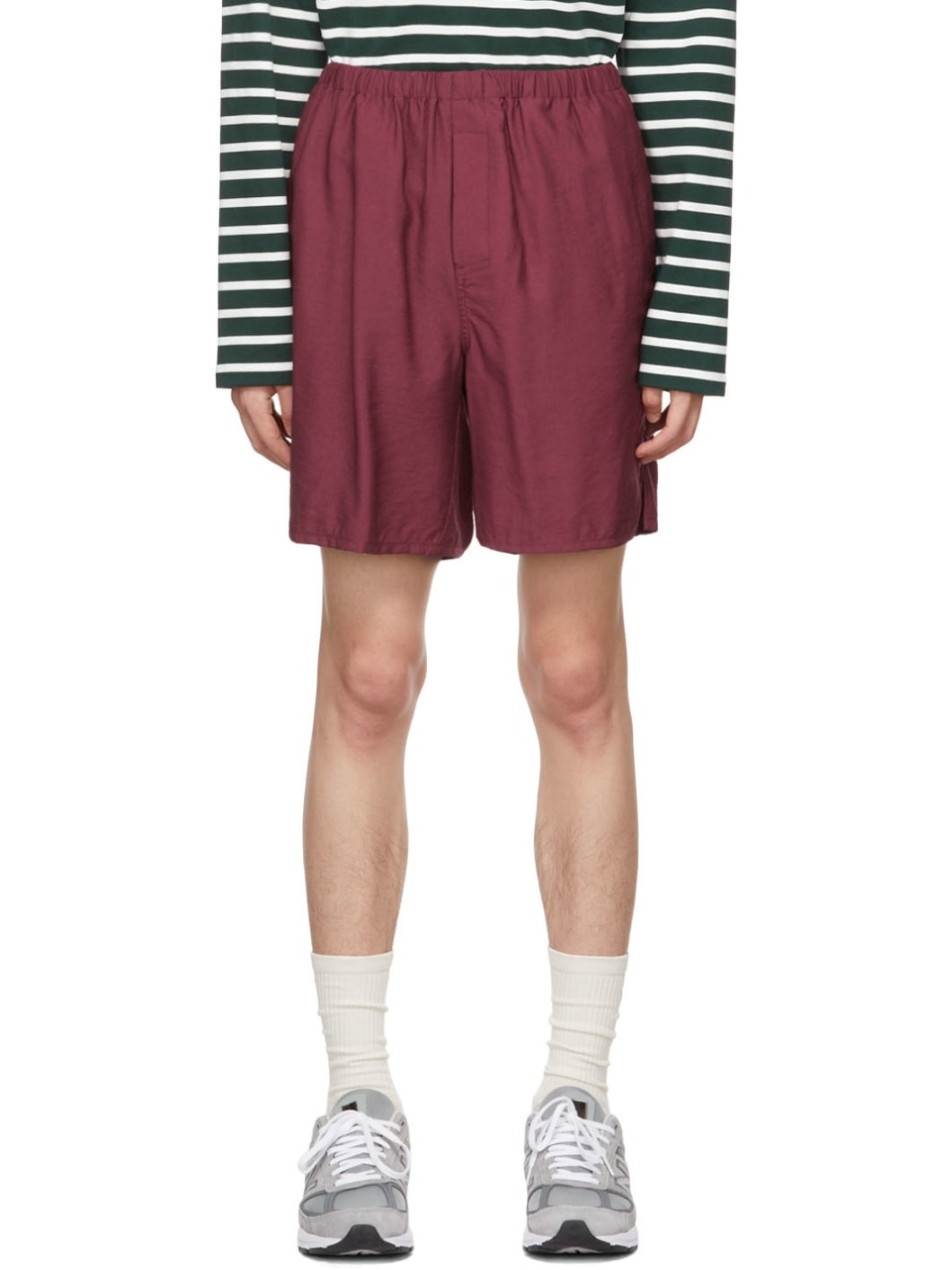 SSENSE Exclusive Burgundy Shorts - 1