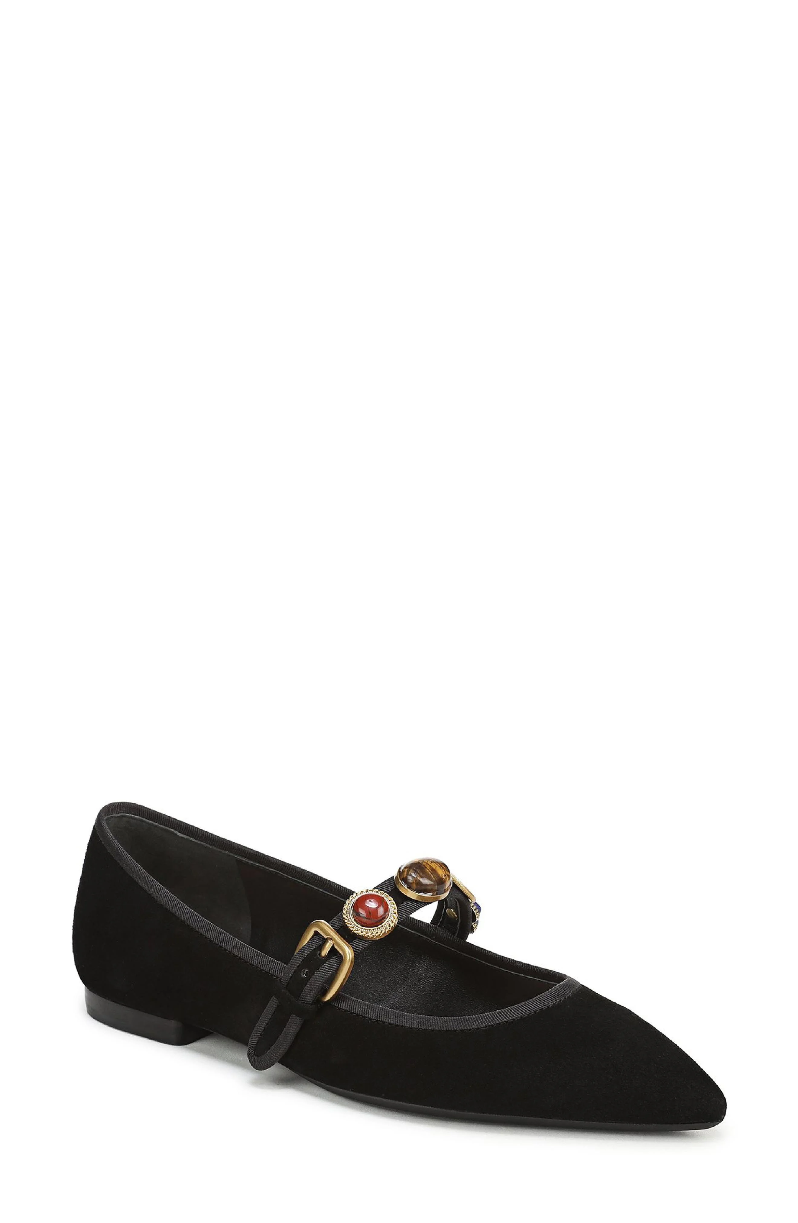 Veronica Beard Selene Charms Pointed Toe Flat in Black at Nordstrom - 1
