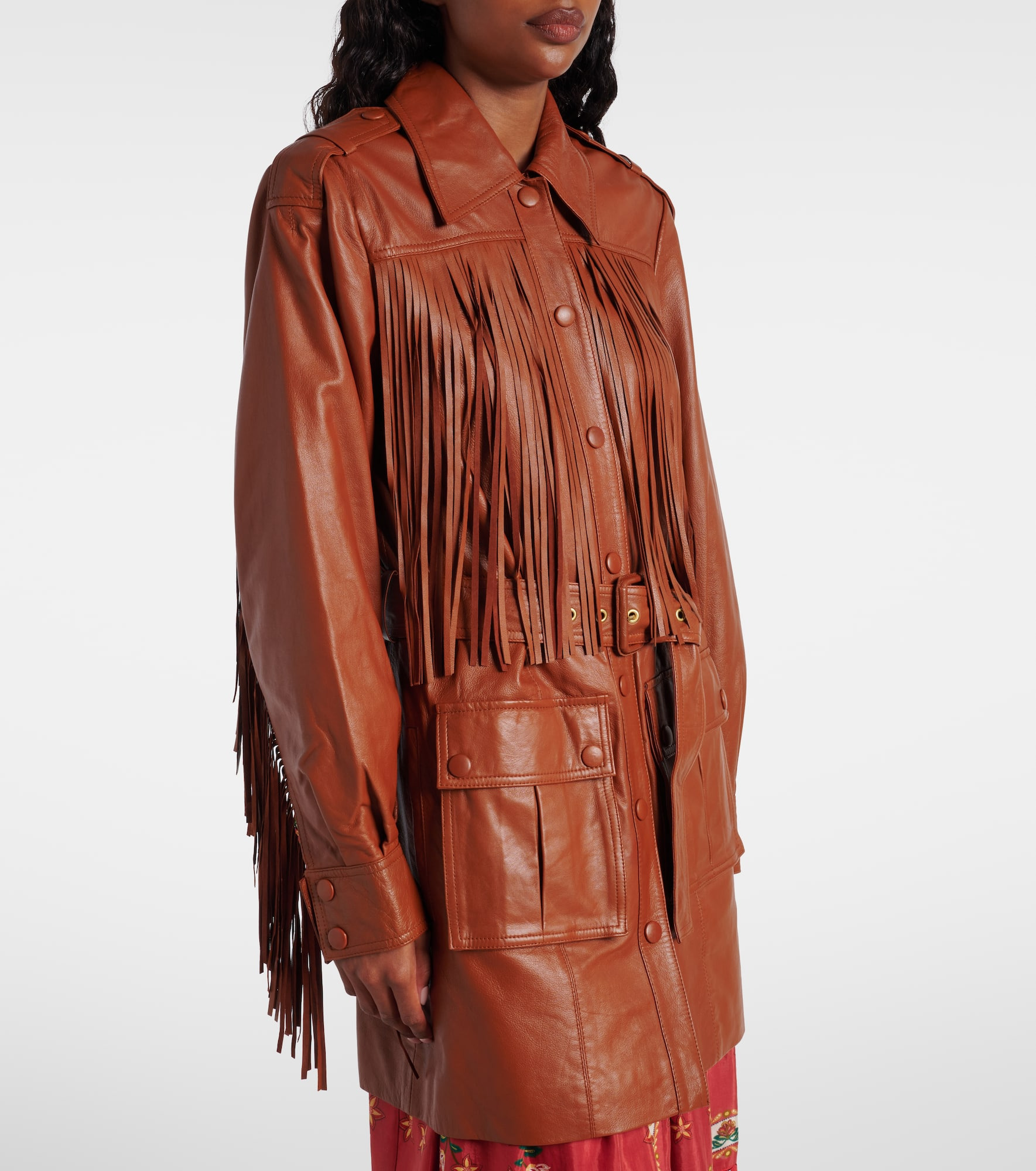 Fringed leather jacket - 6