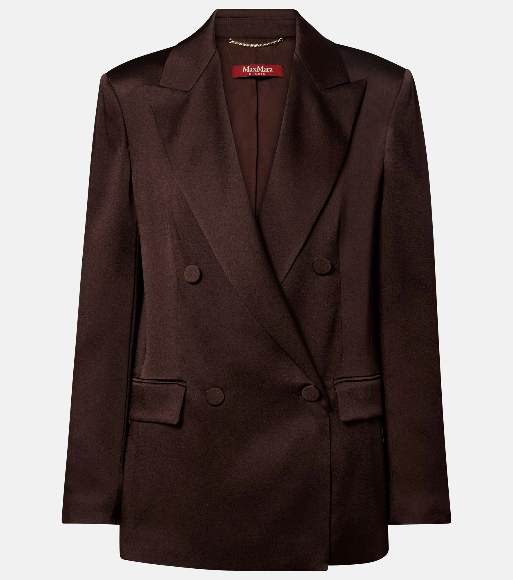 Arca double-breasted satin blazer - 1
