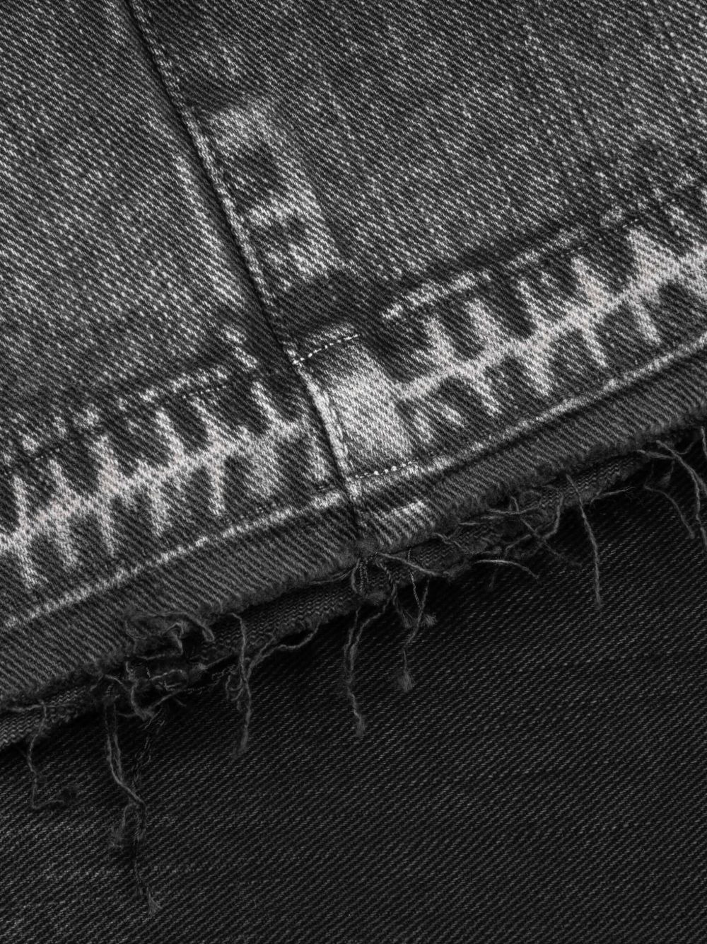 pleated-panel denim shorts - 4
