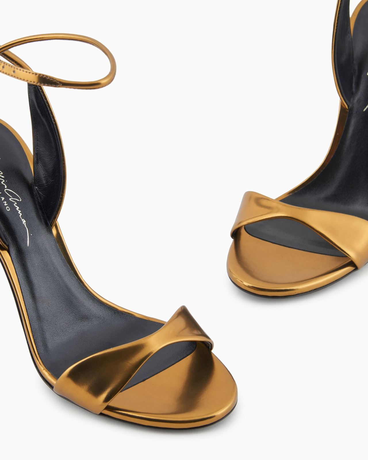 Lamé-leather heeled sandals - 4