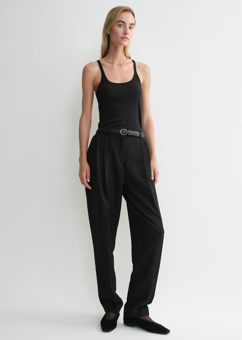 TOTEME Scoop neck rib tank black outlook