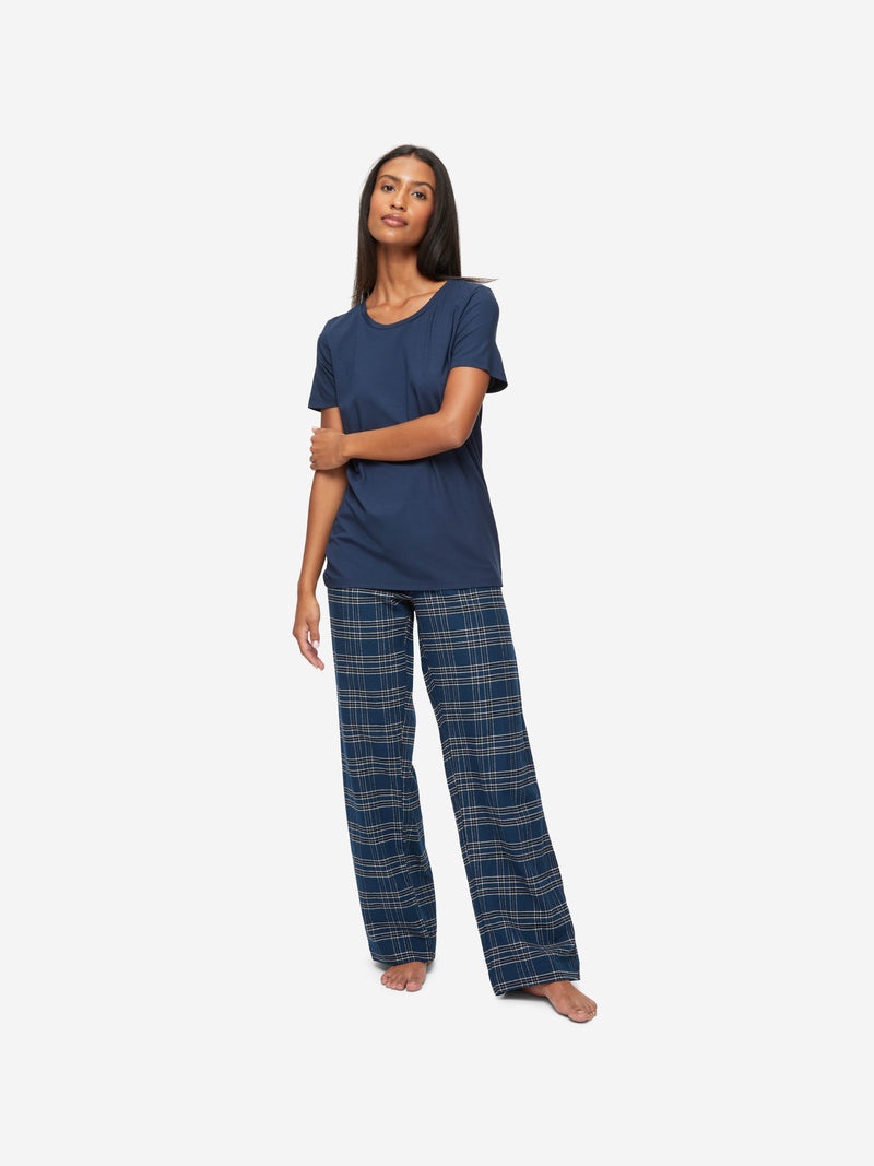 Women's Lounge Trousers Kelburn 30 Brushed Cotton Navy - 4