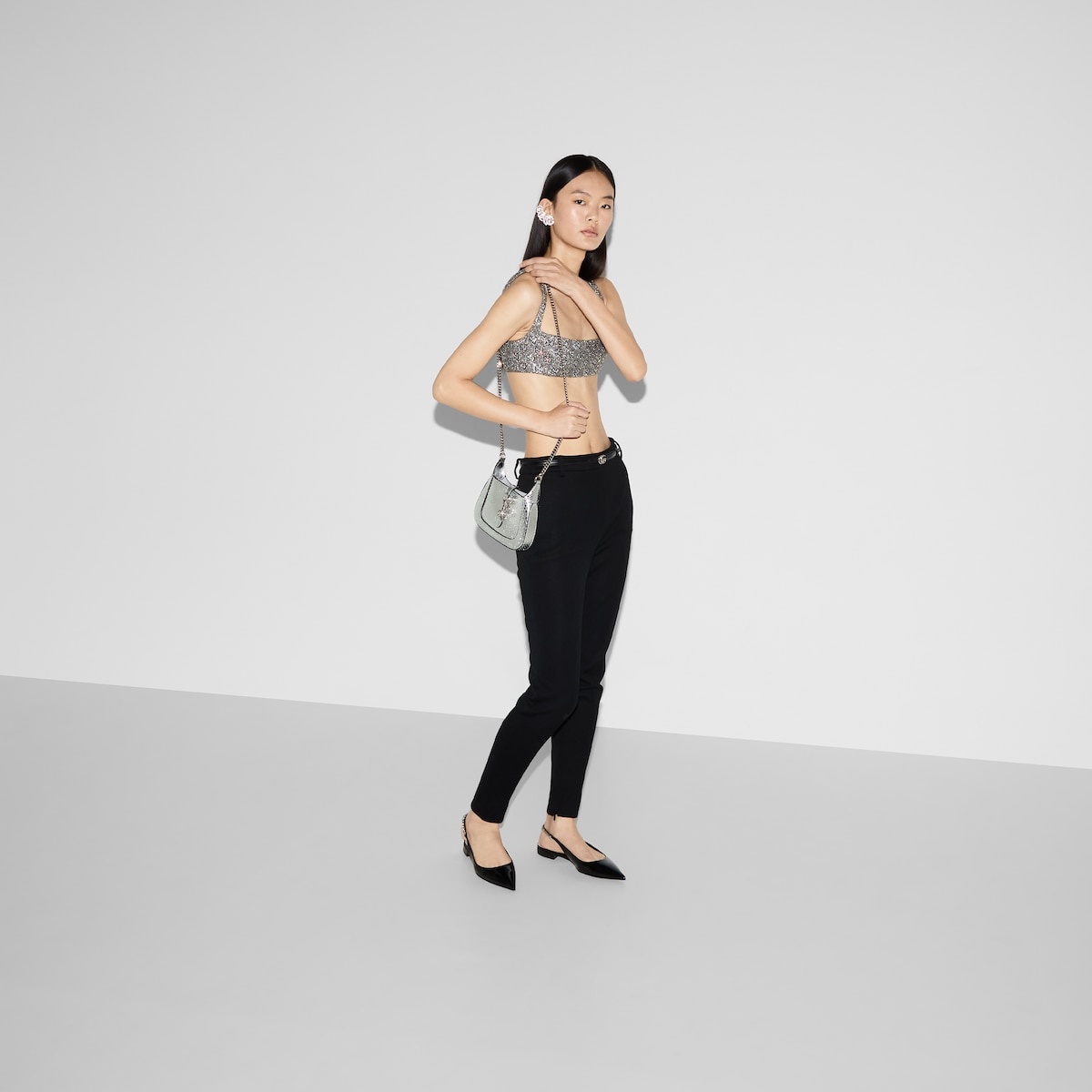 Stretch fabric pant with embroidery - 7