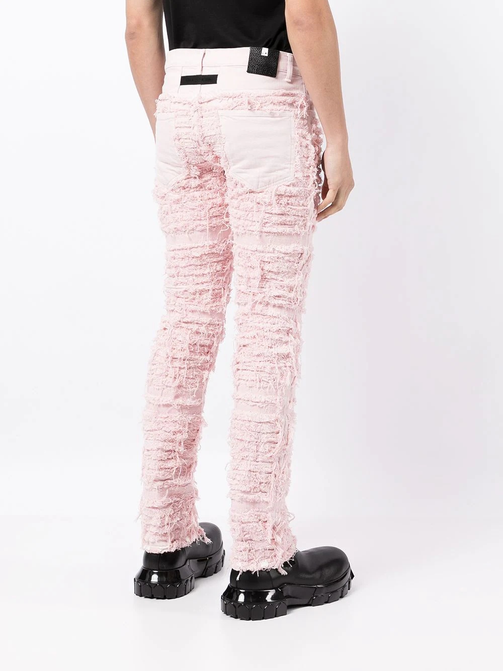 ripped-finish skinny-cut trousers - 4