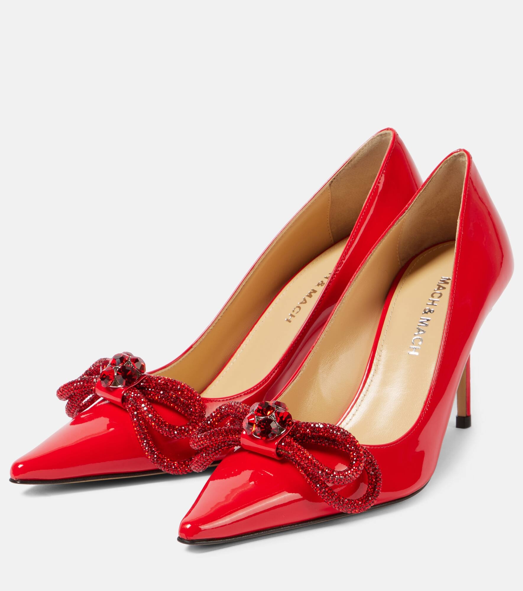 85 bow-detail patent leather pumps - 5