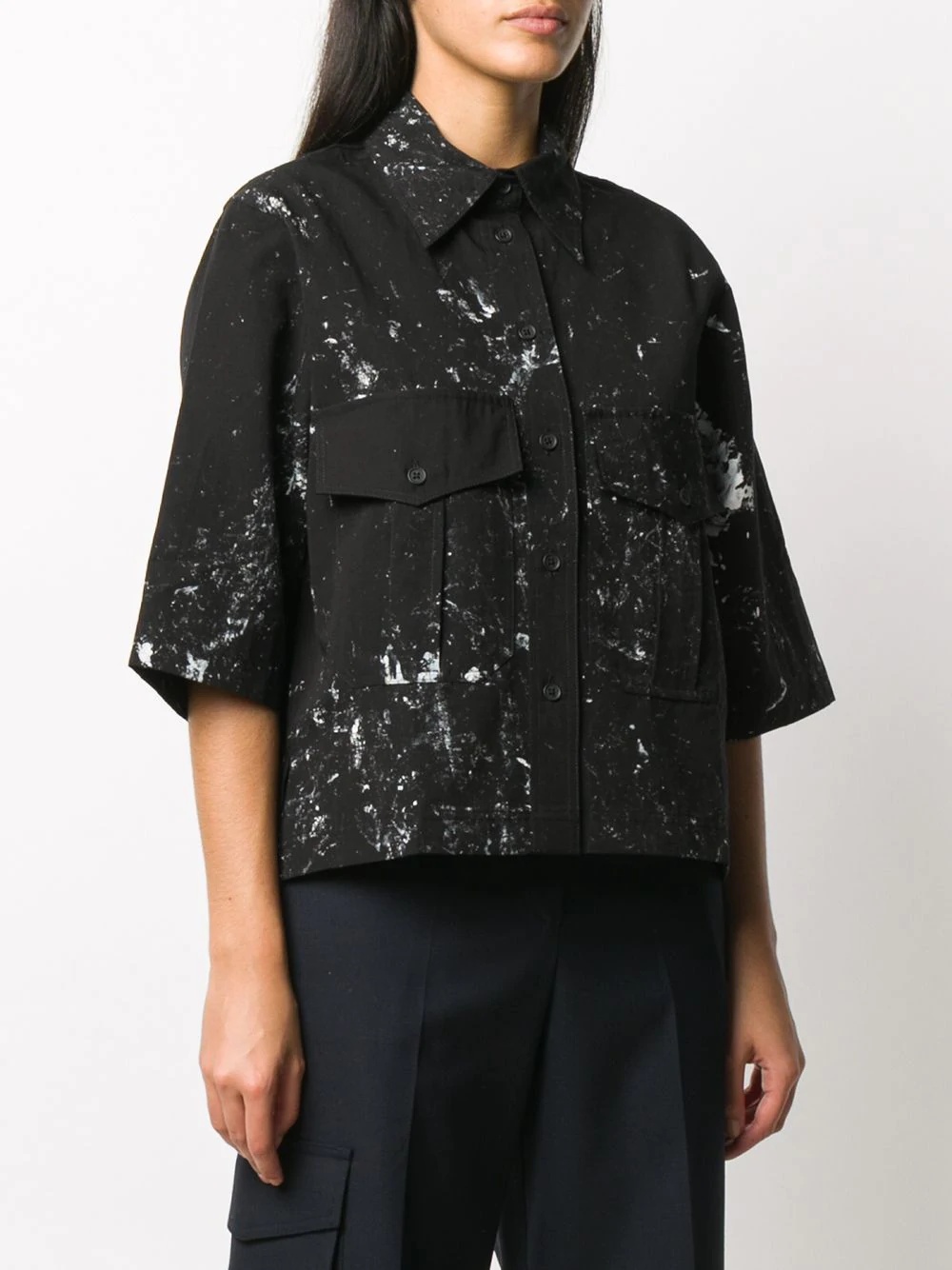 paint-splatter short sleeve shirt - 4