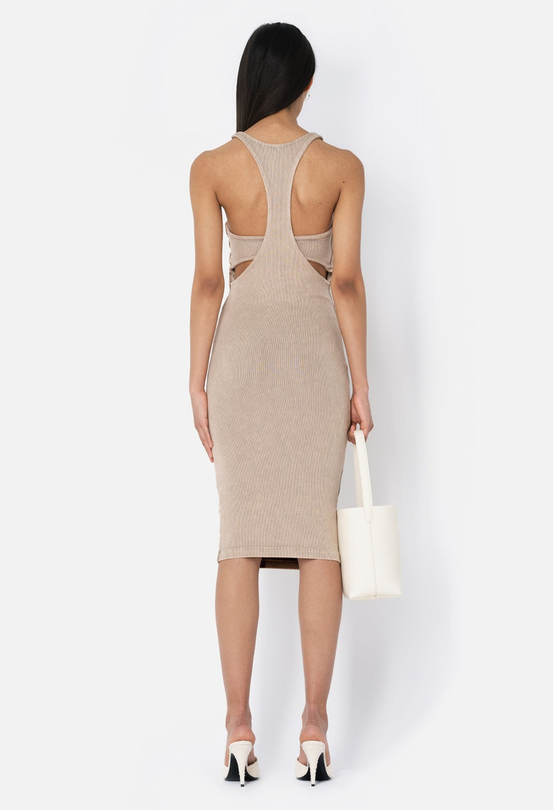 MINERAL WASH GEMINI RIB BANDEAU DRESS 5