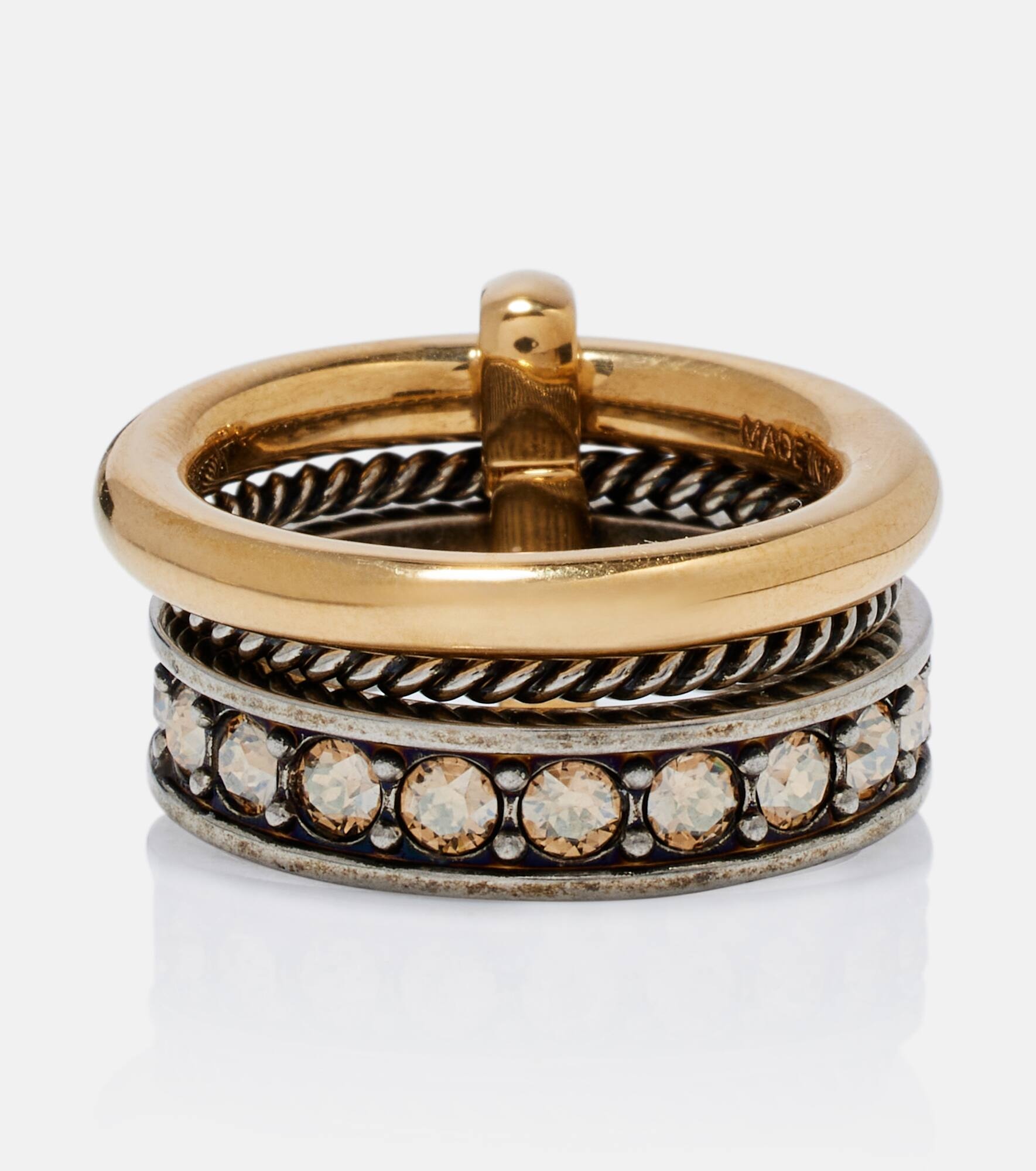 Embellished logo ring - 4