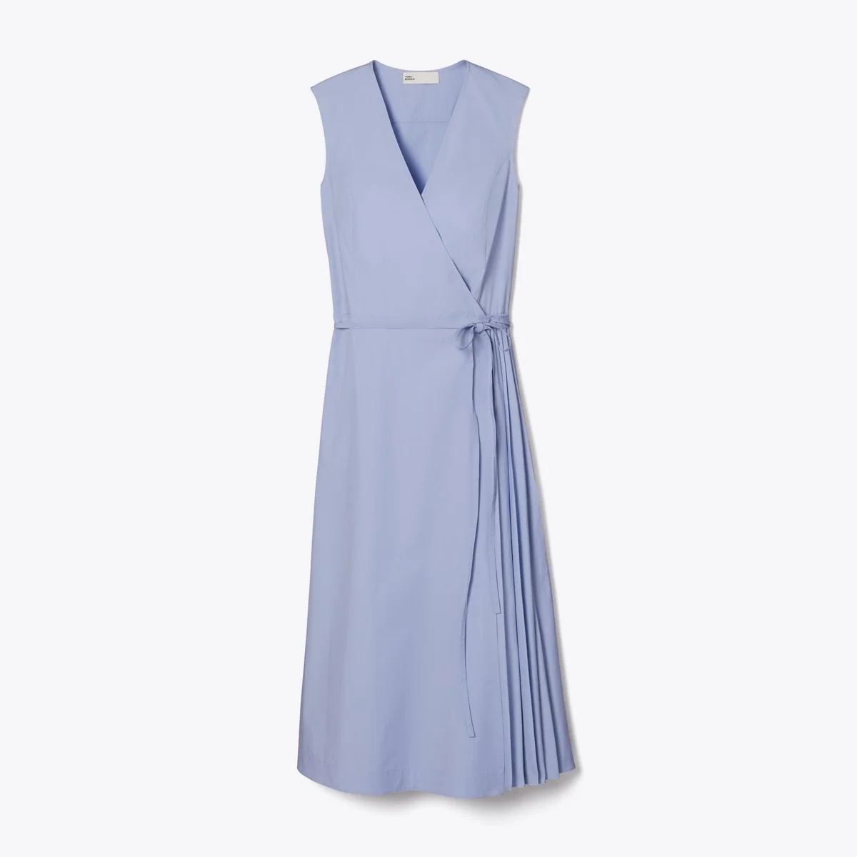 Pleated Cotton Wrap Dress - 1