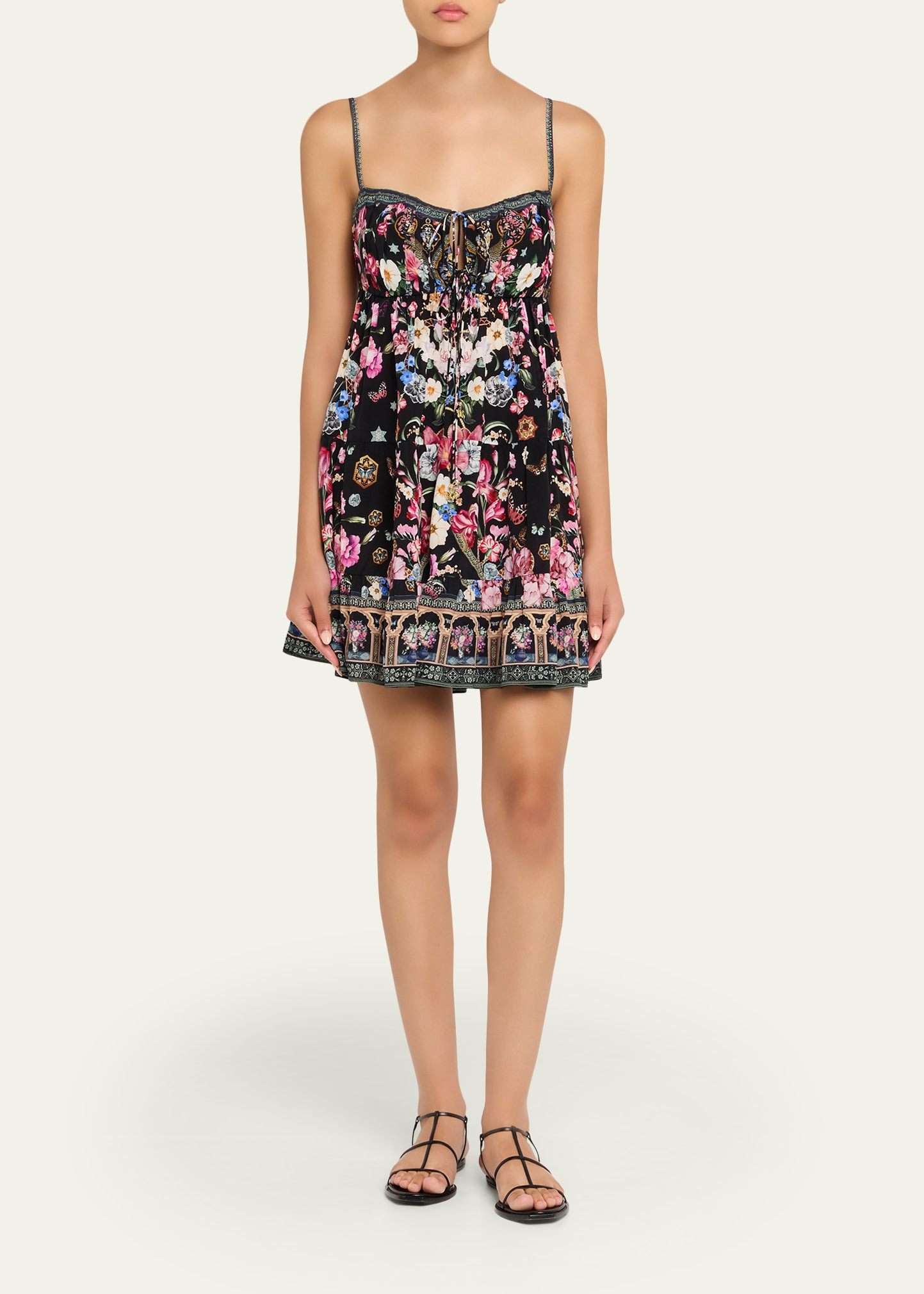 Midnight in Monserrate Gathered Bust Tiered Mini Dress - 2