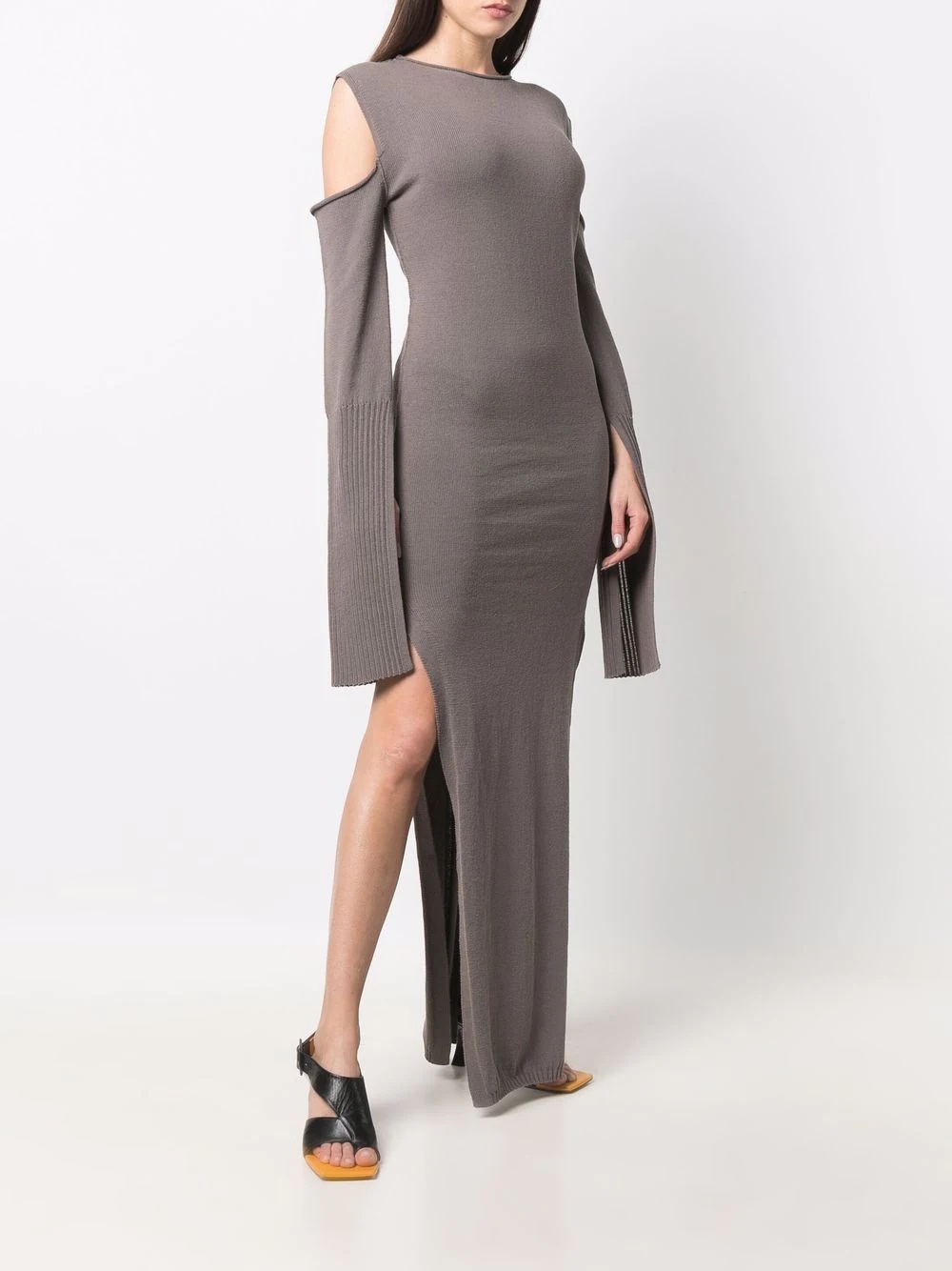 cape-sleeve knit dress - 3