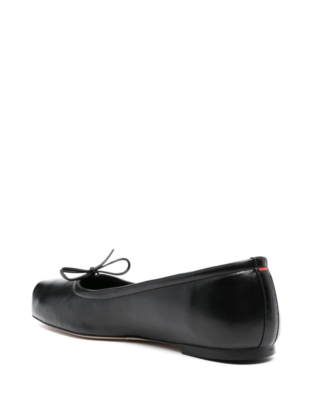 square-toe leather ballerina shoes - 3