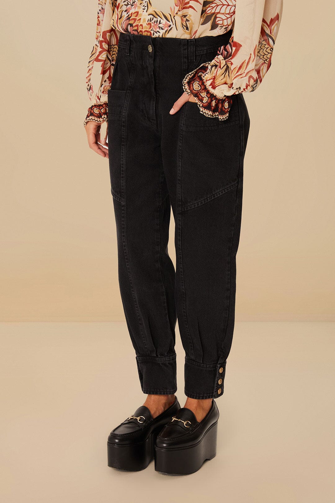 Black Denim Pants - 2
