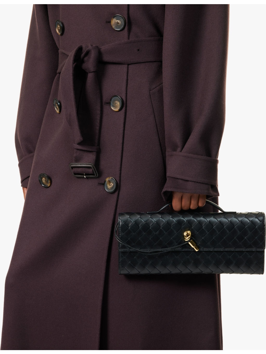 Andiamo Long intrecciato-weave leather clutch - 2