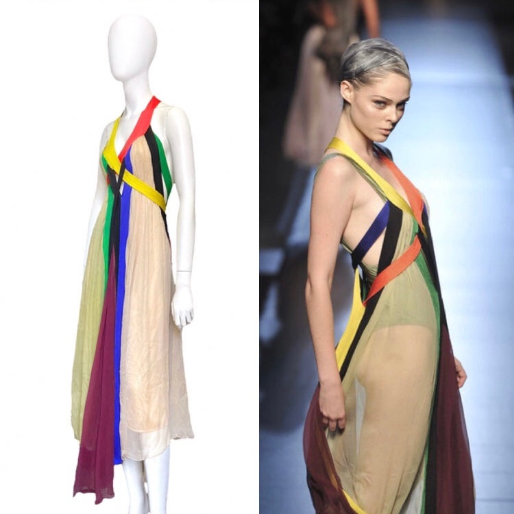 Jean Paul Gaultier Spring 2009 Sex And The City 2 Rainbow Plunging Neckline Cutout Open Back Maxi Dr - 5