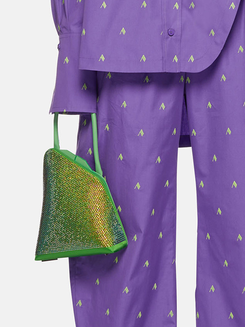 THE ATTICO ''SUNSET'' CRYSTAL AND LIME SHOULDER BAG outlook
