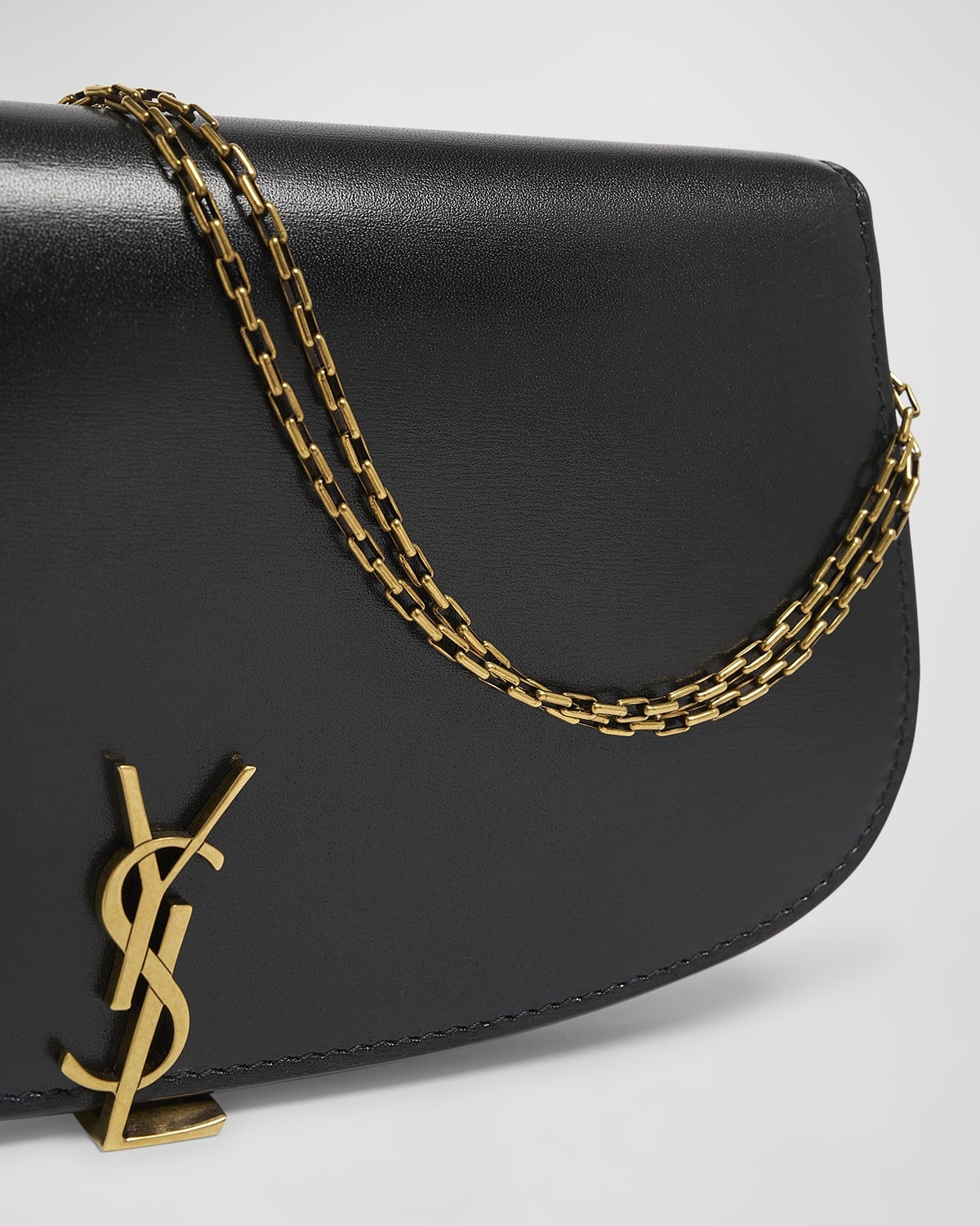 Voltaire YSL Monogram Wallet on Chain in Grained Leather - 5