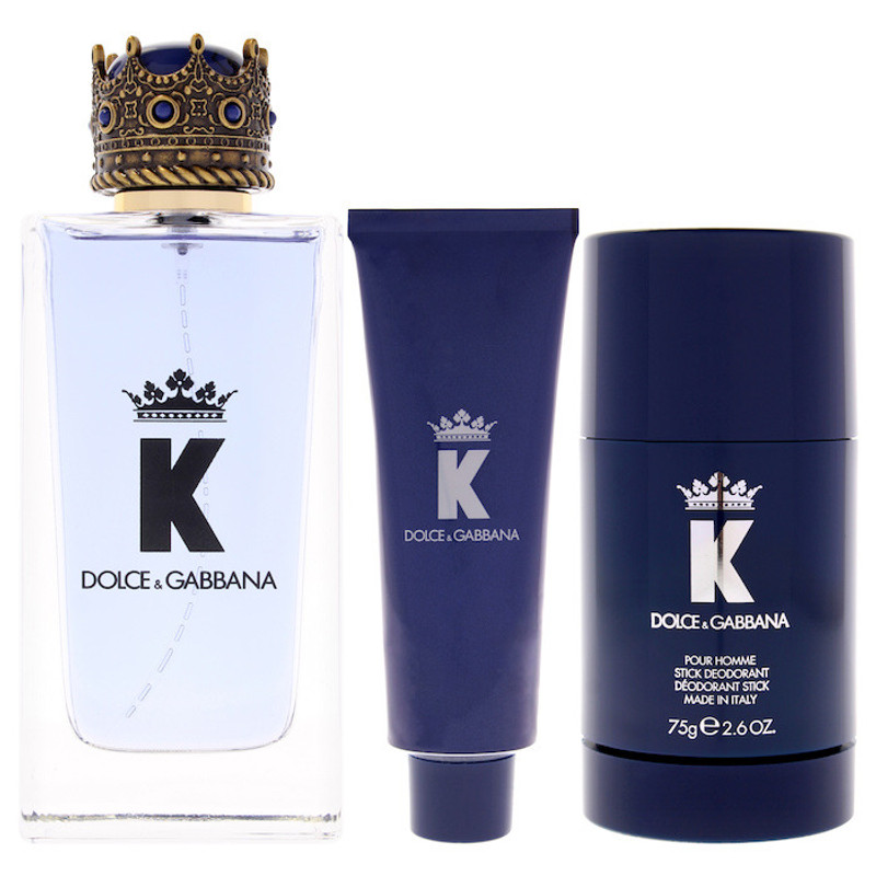 K by Dolce and Gabbana for Men 3 Pc Gift Set 3.3oz EDT Spray, 1.69oz Shower Gel, 2.6oz Deodorant Sti 4