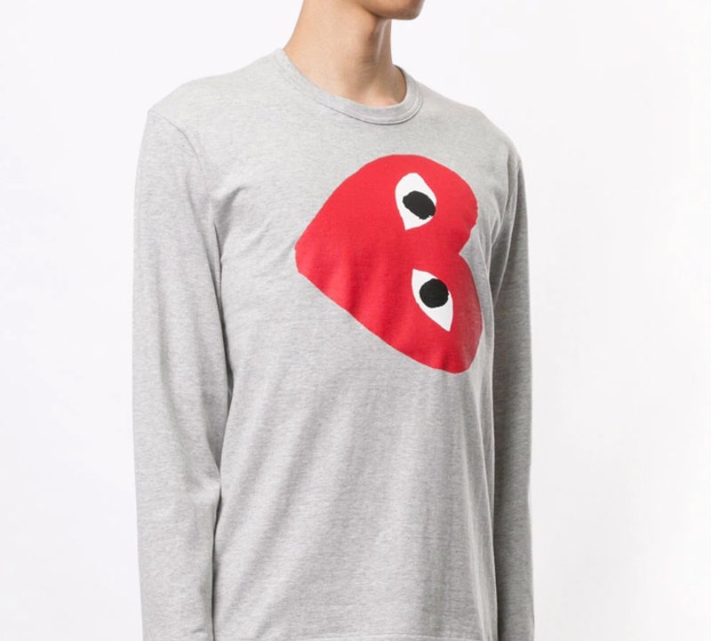 COMME des GARCONS PLAY Side Heart Long Sleeves Tee 'Grey' AZ-T268-051 - 3