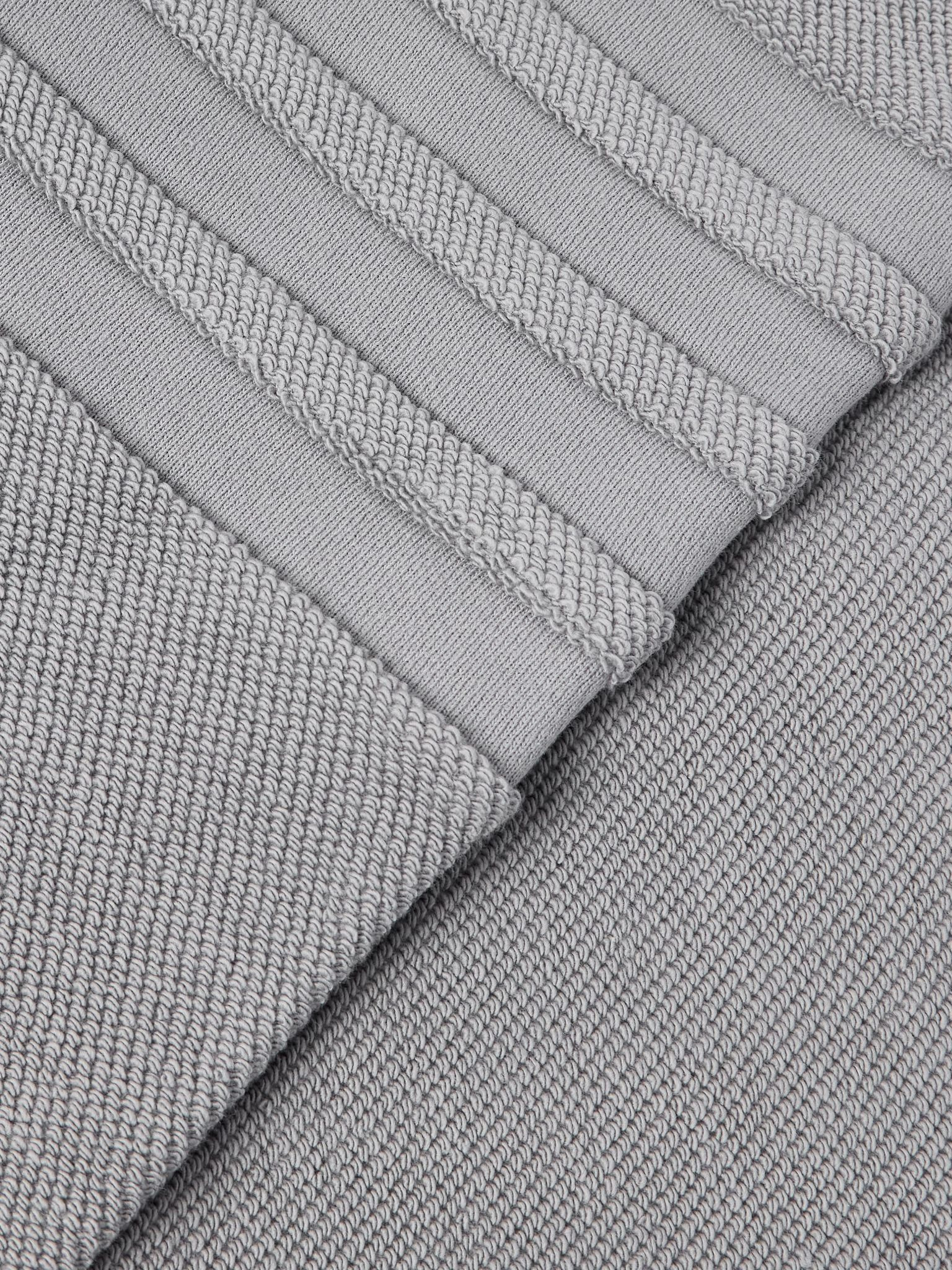 Striped Cotton-Terry Zip-Up Sweater Gray - 5