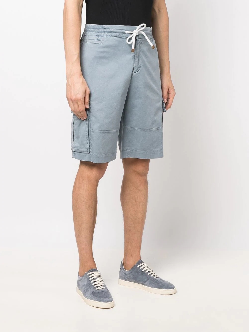 drawstring cargo shorts - 3