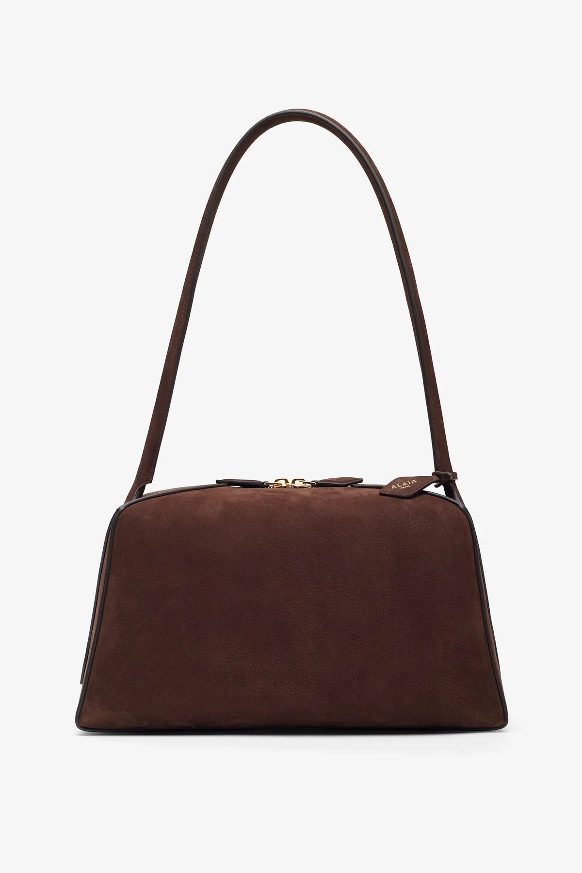 Le Teckel brown nubuck shoulder bag - 1