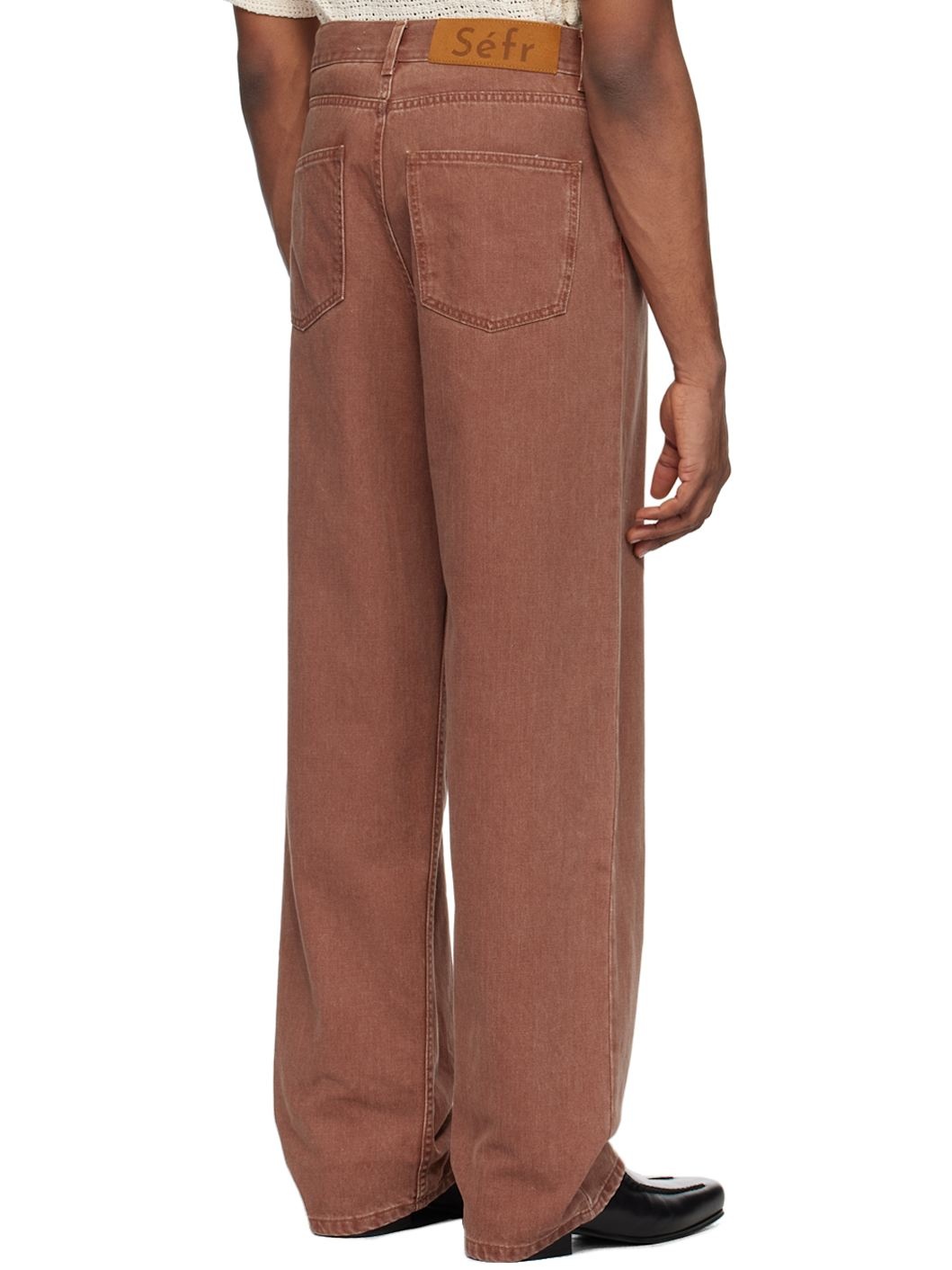Red Wide Cut Jeans - 3