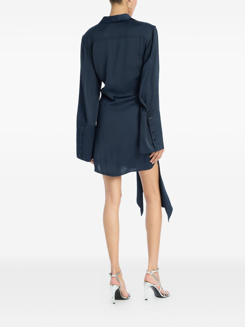 satin-tie mini shirt dress 3