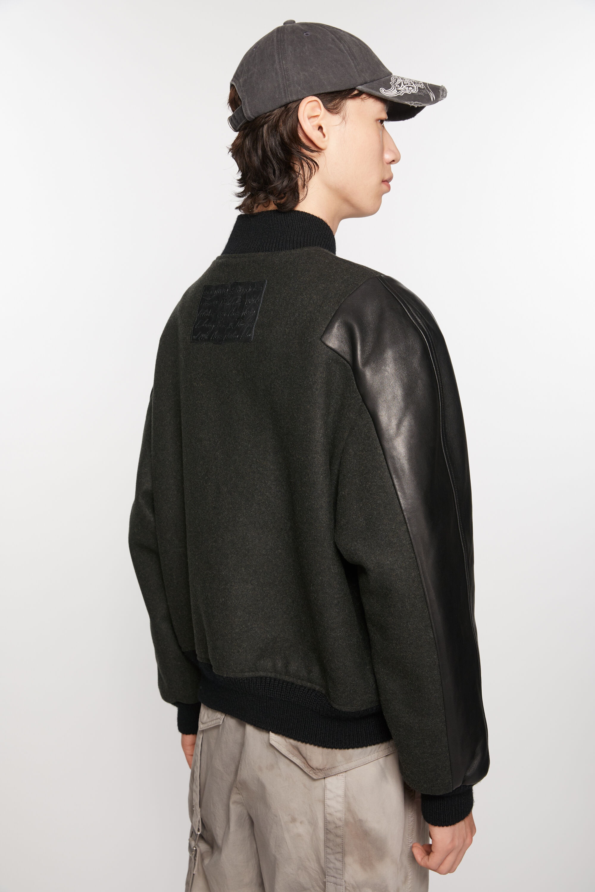 Acne Studios Twill overshirt jacket Dark grey melange REVERSIBLE