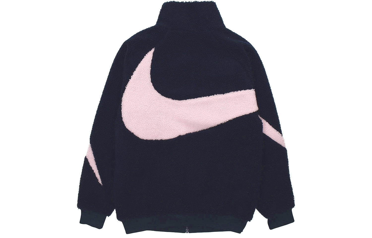 Nike Big Swoosh Large Logo lamb's wool Stay Warm Stand Collar Jacket Obsidian Color DH2474-456 - 2