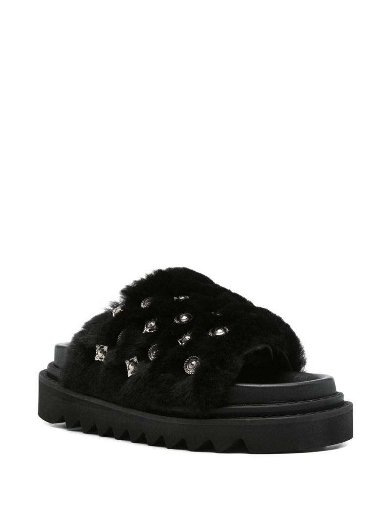 TOGA PULLA 40mm shearling studded sandals outlook