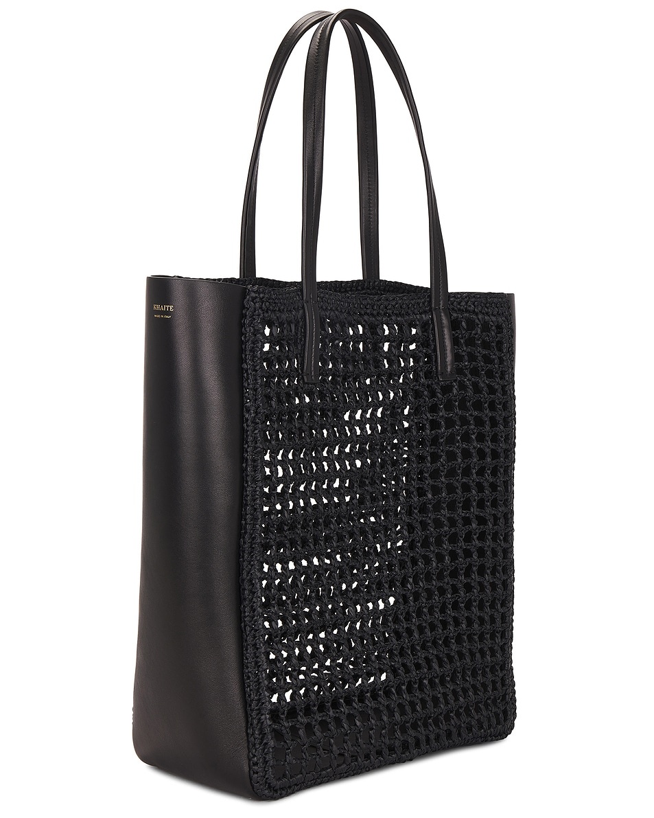 Zoe Patchwork Raffia Tote Bag - 3
