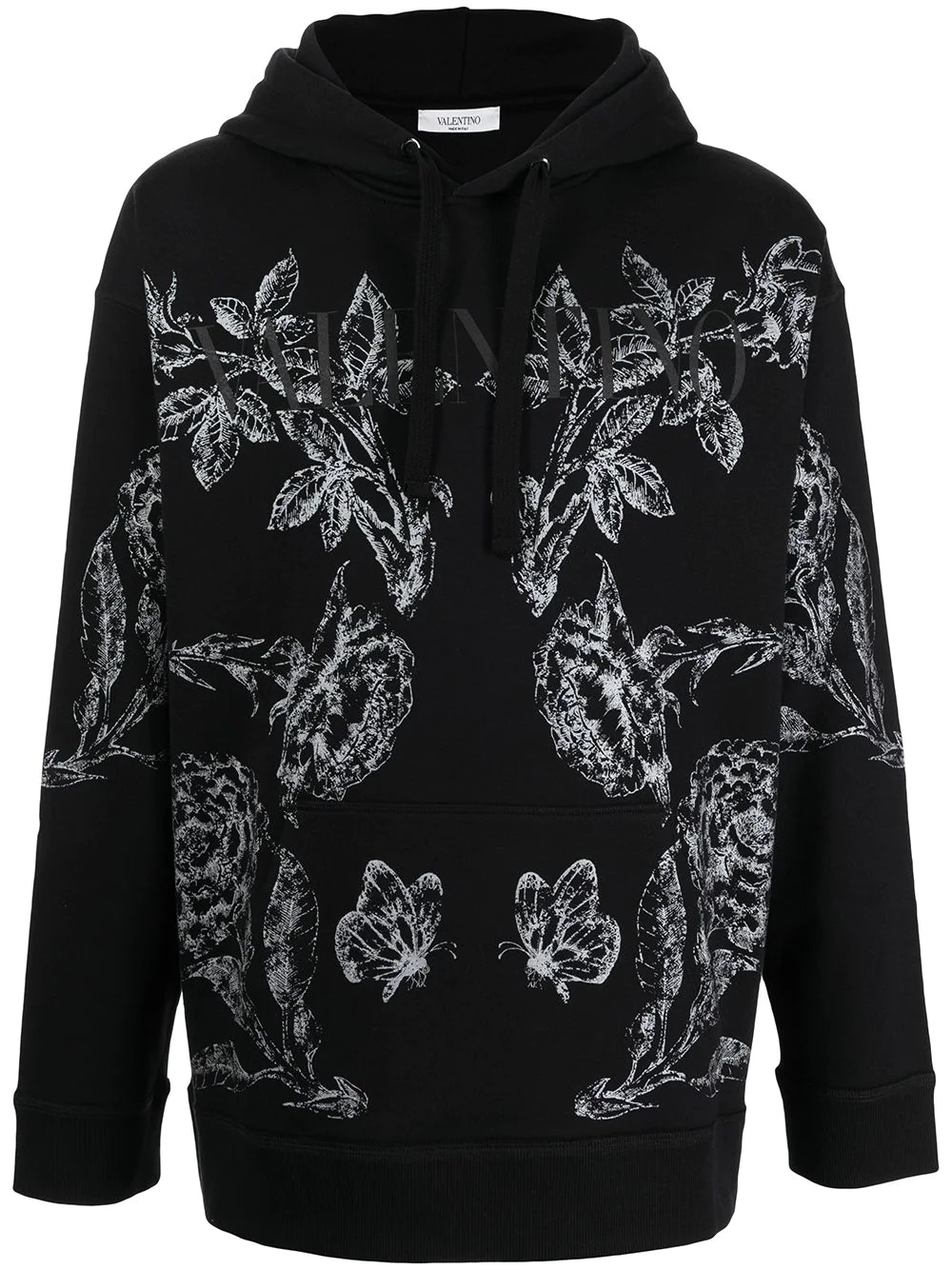 floral print hoodie - 1