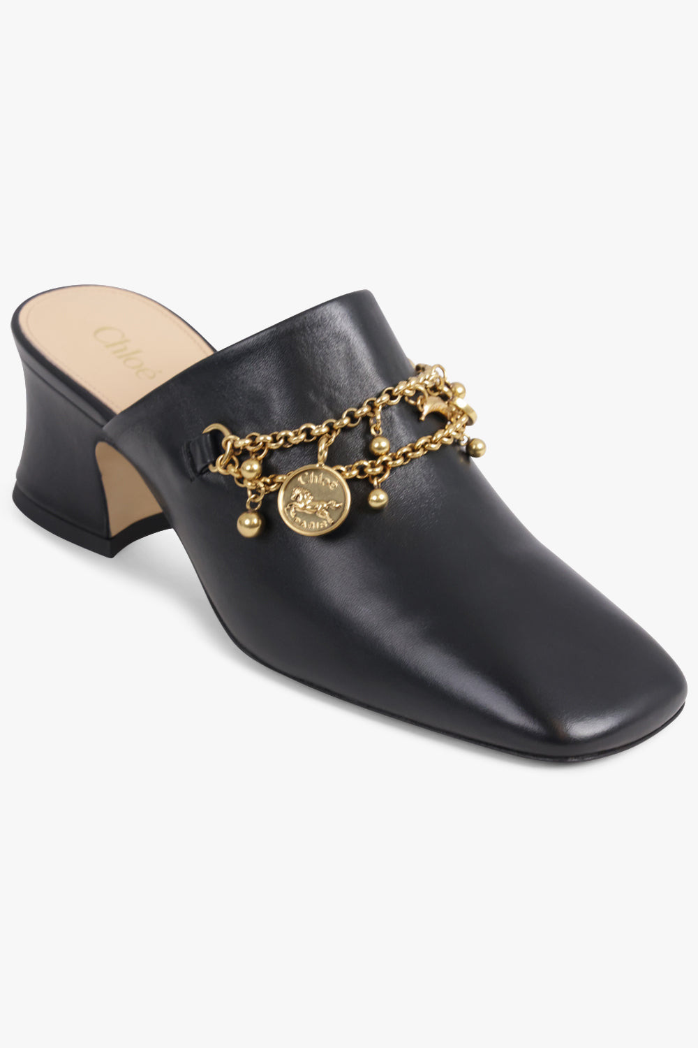 CHARM 55MM LOAFER MULE | BLACK/GOLD - 1