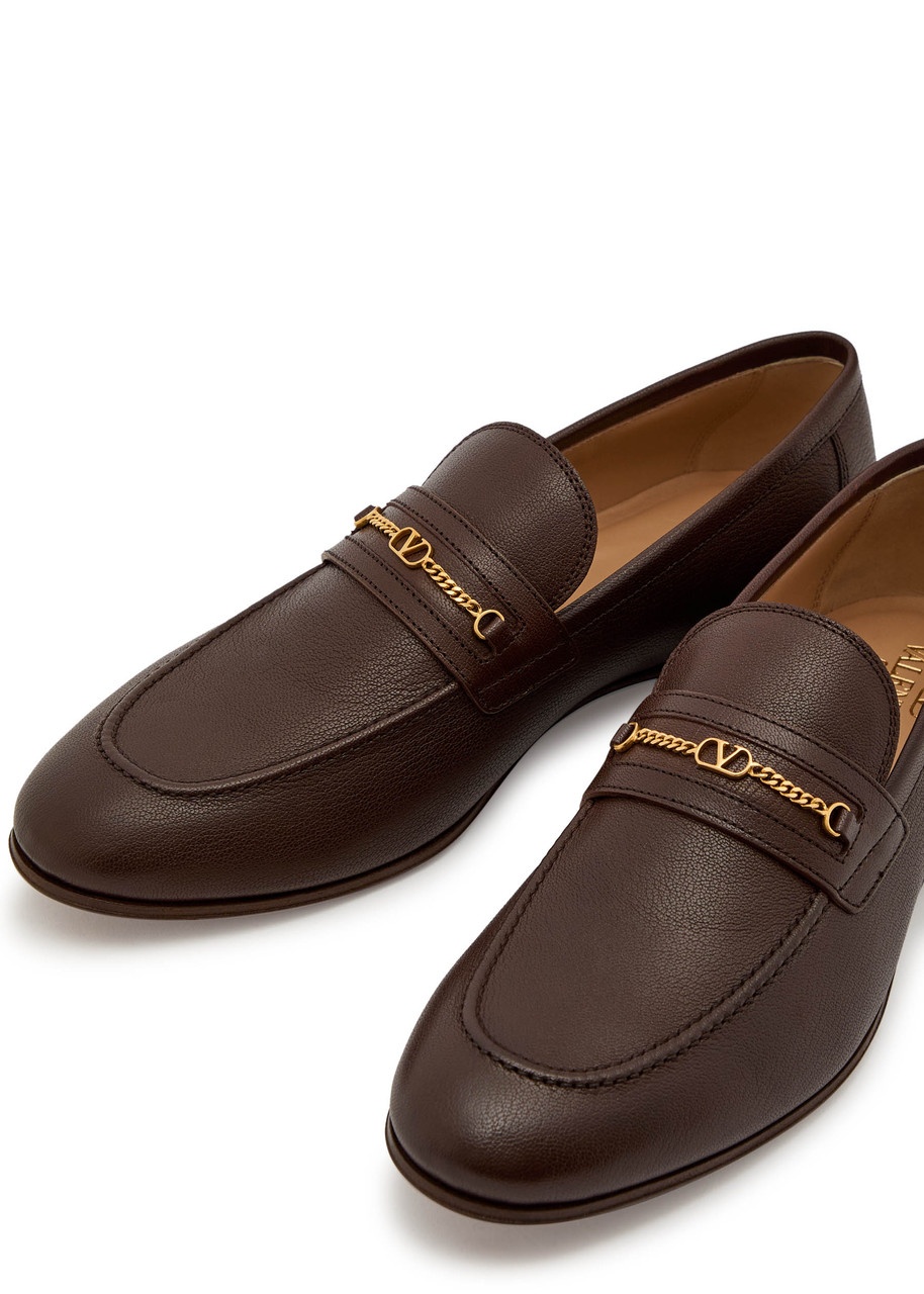 Valentino Garavani Vlogo Grained Leather Loafers - 3