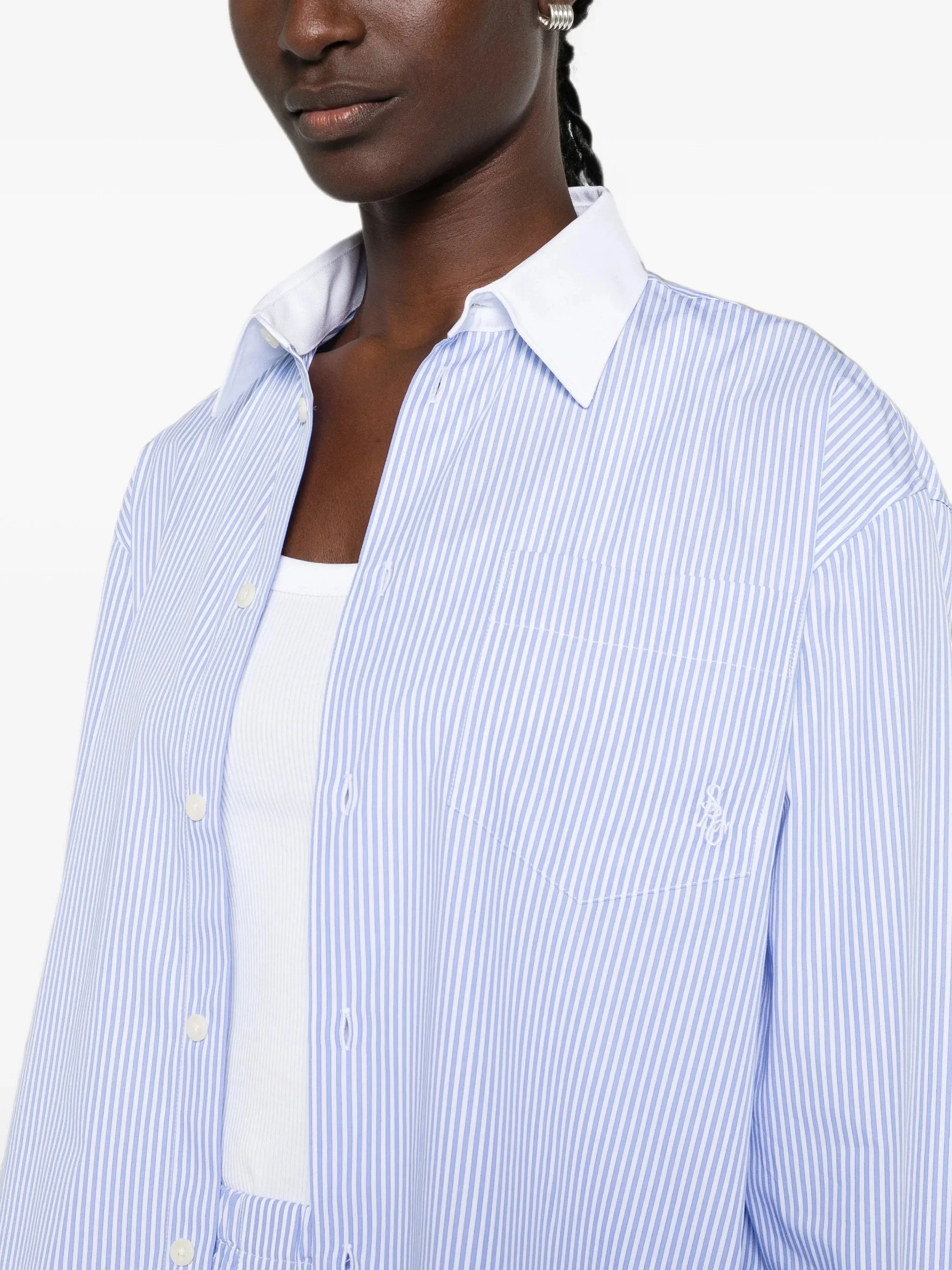 Sporty & Rich Striped Cotton Shirt - 1