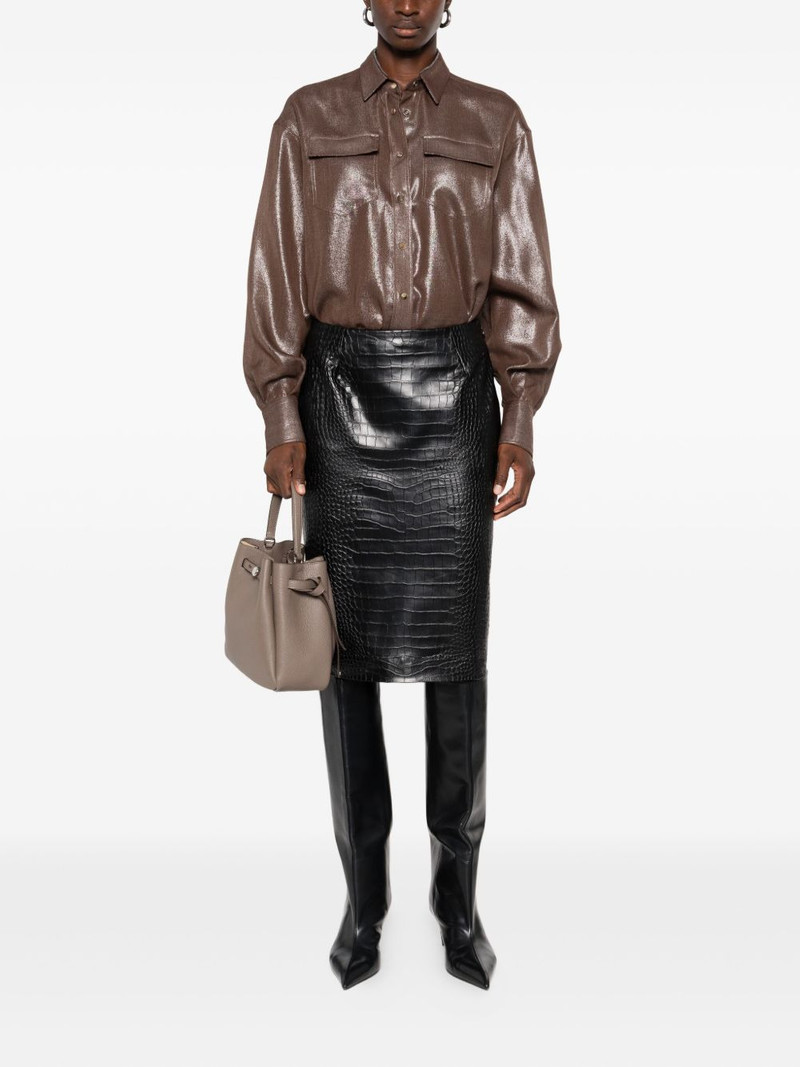 Brunello Cucinelli metallic-effect button-down shirt outlook