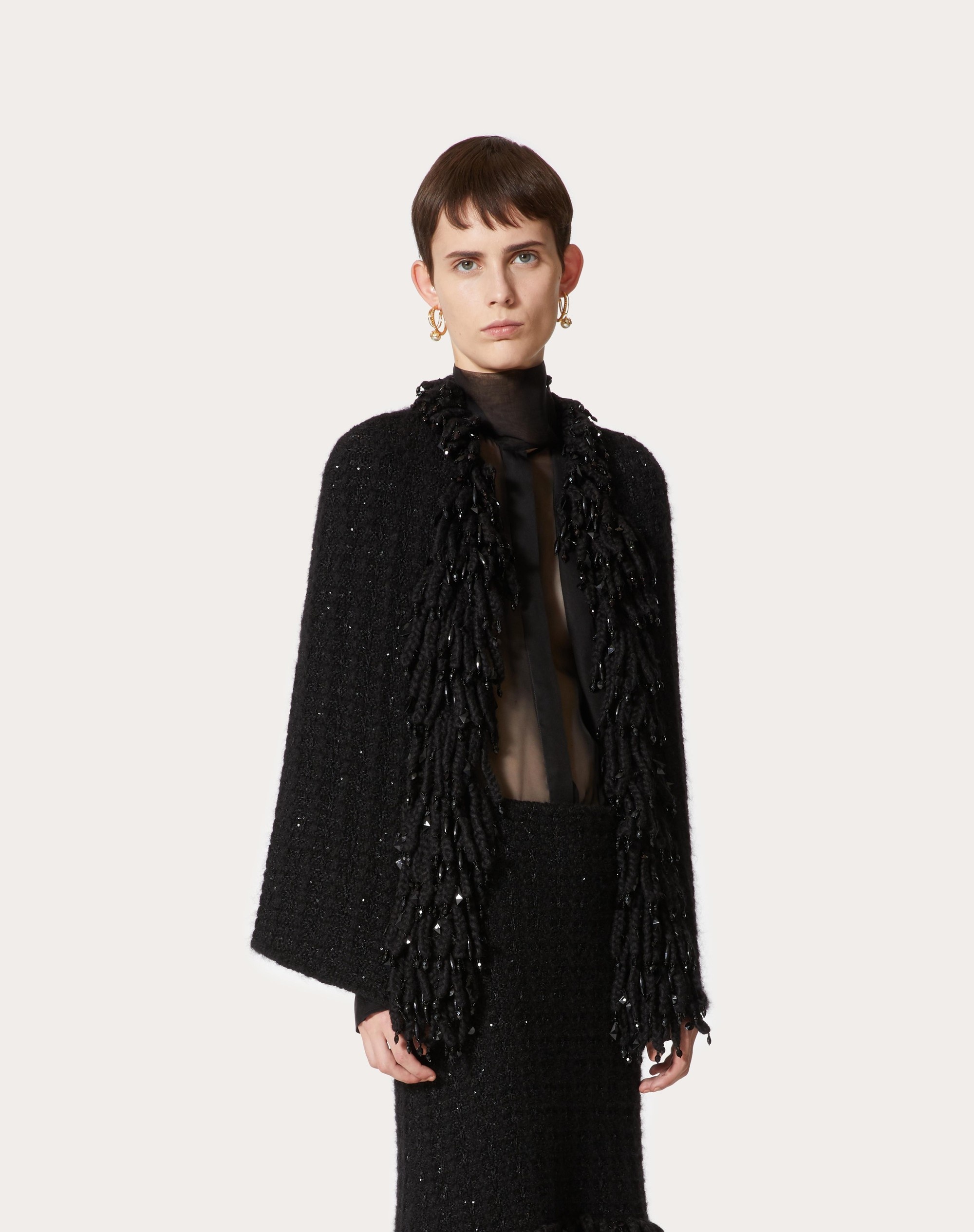 EMBROIDERED MOHAIR CAPE - 3