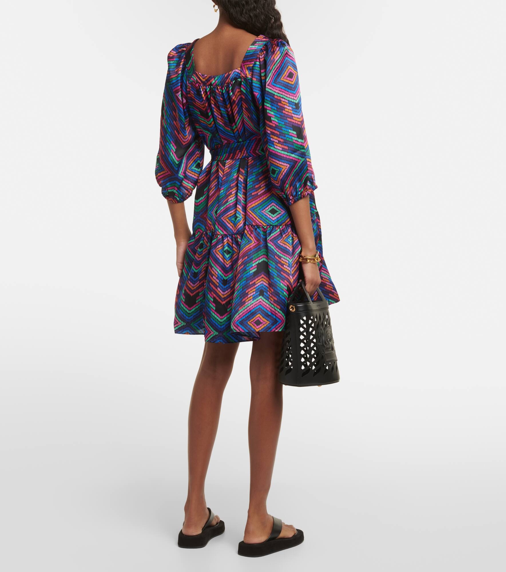 Nightclub printed satin minidress - 3