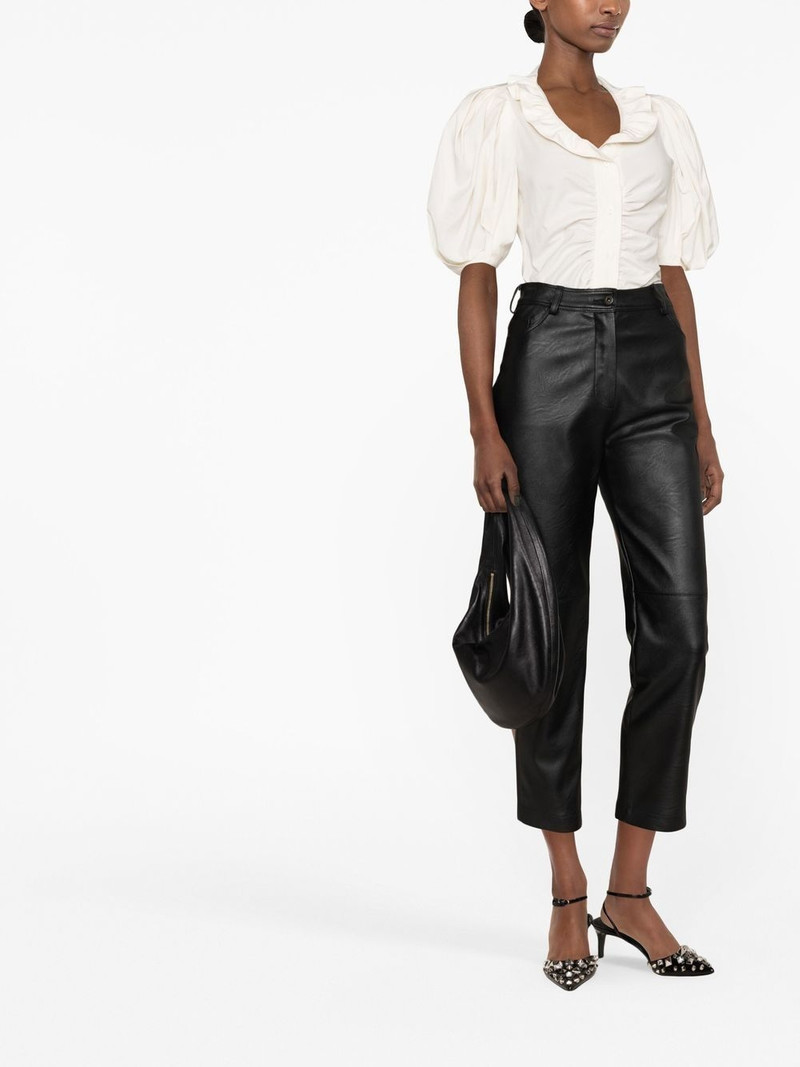Isabel Marant ruffle-neck ruched blouse outlook